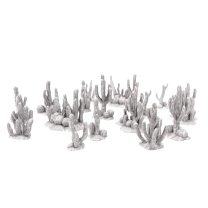 Tabletop Terrain Cactus Scatter Set, 16 Pieces, 28mm Scale, 1-2 Inches Tall