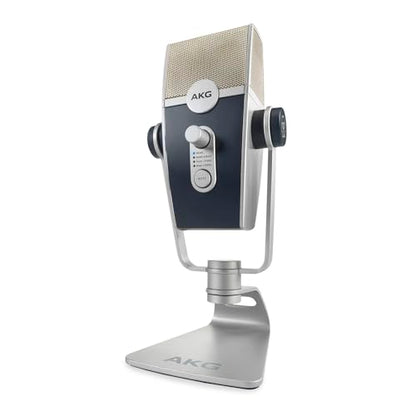 AKG Pro Audio Lyra Ultra-HD USB C Microphone for Recording, Streaming, Gaming, Podcasting, ASMR on PC and Mac, Condenser Mic for Laptop or Computer, Adjustable Stand, Plug and Play – Blue and Silver | Gaming Podcasting, ASMR on PC and Mac, Condenser Mic f