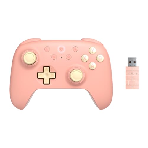 8Bitdo Ultimate 2C Wireless Controller for Windows PC and Android, with 1000 Hz Polling Rate, Hall Effect Joysticks and Triggers, and Remappable L4/R4 Bumpers (Peach) - color: Peach