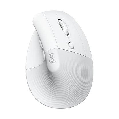 Logitech Lift Vertical Ergonomic Wireless Mouse - Off White | Connect via Bluetooth or included Logi Bolt USB-A receiver, quiet clicks, 4 of 6 buttons customizable, Windows Mac compatible - color: Off White, style: Right-Handed