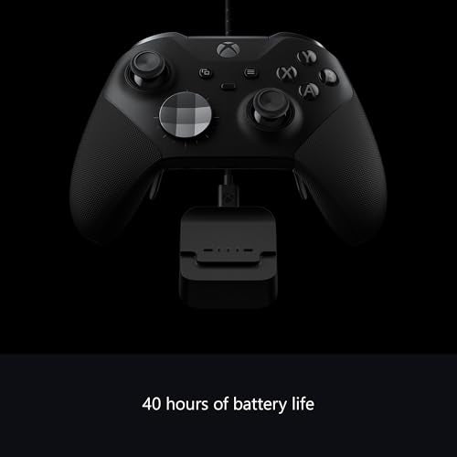 Xbox Wireless Gaming Controller | Elite Series 2 | Black | Console, PC, and Cloud Devices | Adjustable Thumbsticks | Trigger Locks - color: Black