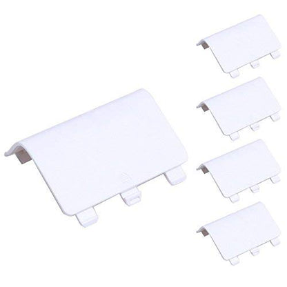 5 PCS Battery Cover Door Lid Shell Replacement Parts for Xbox One Wireless Controller (White)