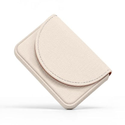 Business Card Holder，PU Leather Business Card Case for Purse，Pocket Travel Name Card Case Holder Wallet for Men Gift，Portable Magnetic Business Card Carrier White - color: White