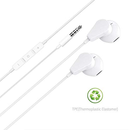 GEEKRIA 3.5mm Wired Earbuds with Mic & Volume Control, Stereo Gaming in-Ear Headphones for PS4, Xbox One, Stadia, Luna, PC, Laptop, Smartphone (White) - color: White