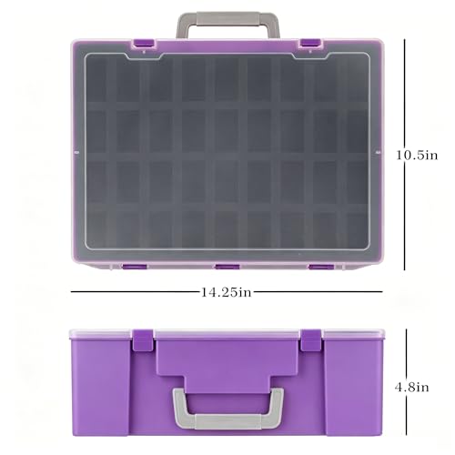 Miniature Storage Figure Case, Purple, 108 Slot | Sturdy Carrying, Figurine Minature Carrying Case, Compatible with D&D and More - color: Purple
