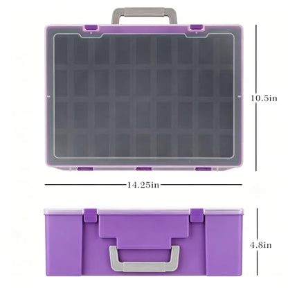 Miniature Storage Figure Case, Purple, 108 Slot | Sturdy Carrying, Figurine Minature Carrying Case, Compatible with D&D and More - color: Purple