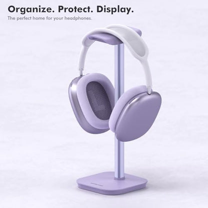 Headphone Stand, Desktop Headset Holder (Purple) Heavy Base Desk Earphone Stand Aluminum Gaming Headset Hanger Rack for AirPods Max, AirPods, AirPods Pro, Beats, Bose - color: Purple