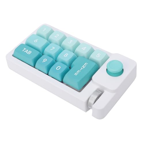 Fabater Mechanical Number Pad, Wired USB Numeric Keypad with 12 RGB LED Backlight and Joystick Roller, 12 Keys Macro Keyboard for Laptop PC Gaming, Numpad for Laptop Computer (Green) - color: Green