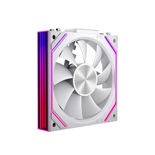 Interstellar V2 RS 120mm Case Fan Infinity Mirror Module Daisy-Chain ARGB Fan Triple Pack Suitable PC Cooling Fans 360mm AIO Cooler(White) - color: V2RS White Forward-1Piece