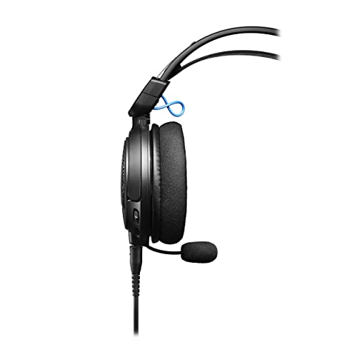 Audio-Technica ATH-GDL3BK Open-Back Wired Gaming Headset - Black/Blue with an Additional 1 Year Extended Amber Protection (2022)