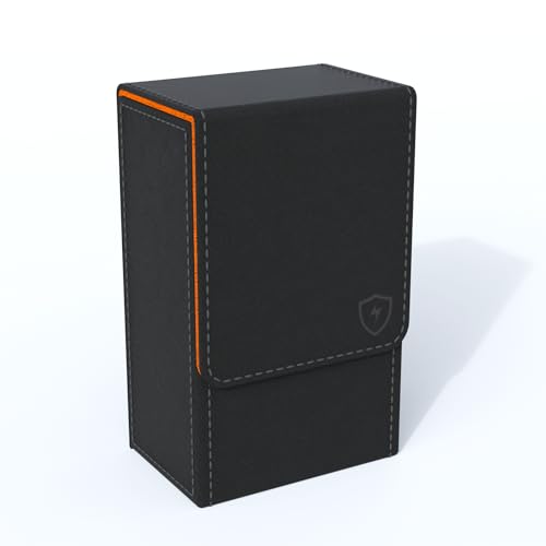 Black Tarot Card Holder; Fold Top Tarot Card Box Case with Magnetic Lid Closure; Fits Rider Waite Tarot Card Deck; Holder Measures Standard Size 5.39 x 3.38 x 2.24 In (137*86*57mm) (Orange) - color: Orange