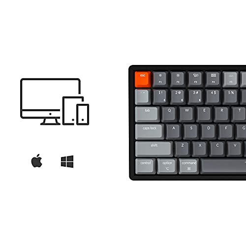 Keychron K4 RGB Hot Swappable Mechanical Keyboard, 96% Layout Bluetooth Wireless/USB Wired Computer Keyboard with Super Red Switch Aluminum Frame for Mac Windows-Version 2 - color: Keychron Super Red Switch, size: Version 2