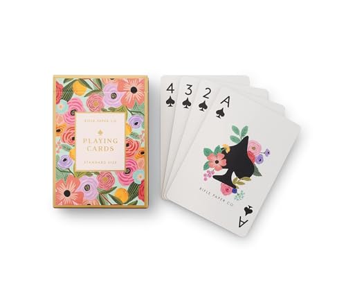 RIFLE PAPER CO. Garden Party Themed Playing Cards for Adults, Standard Deck of Cards for Card Games and Poker at Home or Party, Beautiful Printed Floral Design