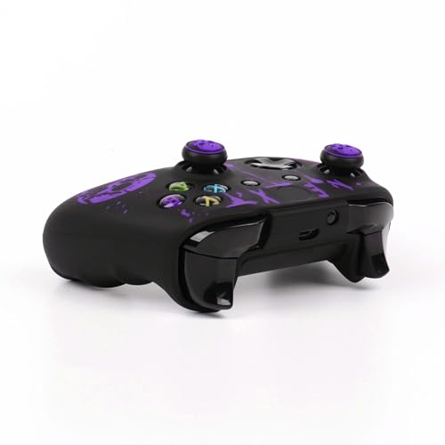 Skull Controller Skin Cover Compatible with Xbox one Controller, RALAN Protector Case, Customised Thumb Grips Caps - color: skull Purple