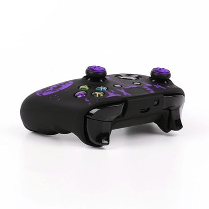 Skull Controller Skin Cover Compatible with Xbox one Controller, RALAN Protector Case, Customised Thumb Grips Caps - color: skull Purple