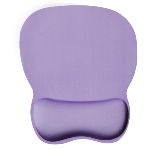 Mouse Pad with Wrist Support, Ergonomic Mousepad with Comfortable Memory Foam Wrist Rest Cushion, Relieve Wrist Pain, Non-Slip Rubber Base Gaming Mice Pad for Home Office Computer Laptop, Purple - color: Purple