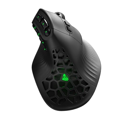 SOLAKAKA E9 Vertical MMO Gaming Mouse,24800 DPI,Tri-Mode Ergonomic Wireless Mouse with 10 Side Buttons,RGB Mouse for PC/Mac Black