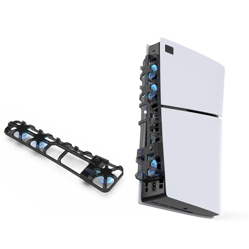Heat Sink Horizontal Cooling Fan Cooling Fan Stand for Game Console Efficient Heat Dissipation Silent Three-Gear Adjustment Ps5 Slim Accessories Black