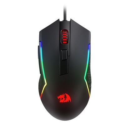 Redragon M616 Wired RGB Optical Gaming Mouse 10000 DPI Remapping Keys | Redefine Keybinding Macro, Vibing Backlight, Ergonomic Grip Body Comfort, Stable Lag-Free Connection Ready for FPS Battles