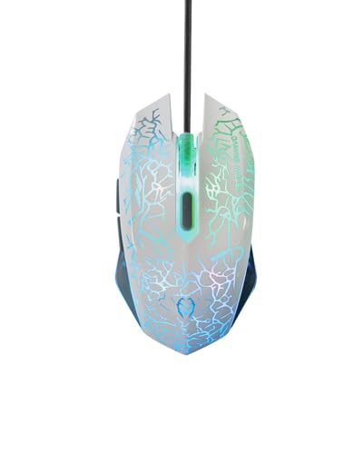Wired RGB Gaming Mouse, Ergonomic Optical Mouse with 4-Level DPI (800/1200/1600/2400), 7-Color Breathing Backlight, 8 Million Clicks Switches, Plug and Play for Laptop Desktop PC Mac Windows MacOS