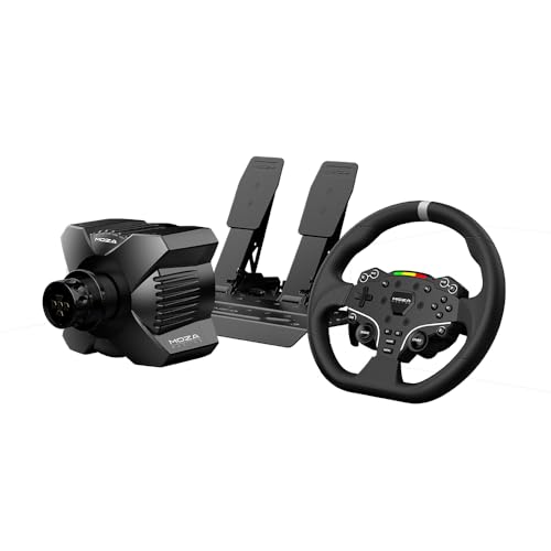 MOZA R3 Racing Simulator 5PCS Wheel & Pedals bundle for PC: R3 Direct Drive Base, ES Lite Steering Wheel, SR-P Lite Pedals, Table Clamp and SR-P Brake Pedal Performance Kit