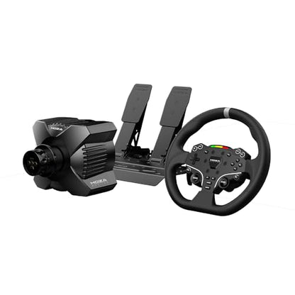 MOZA R3 Racing Simulator 5PCS Wheel & Pedals bundle for PC: R3 Direct Drive Base, ES Lite Steering Wheel, SR-P Lite Pedals, Table Clamp and SR-P Brake Pedal Performance Kit