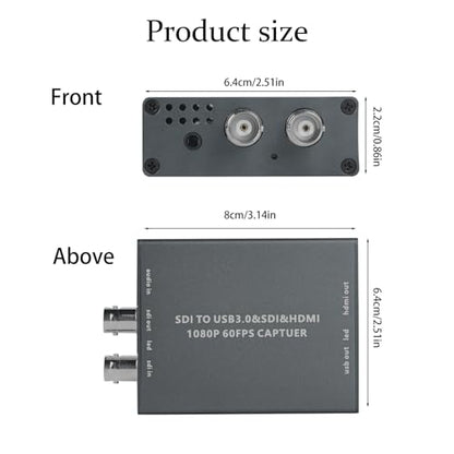 3G-SDI to USB 3.0 Video Capture Card 1080P 60FPS with HDMI and SDI Loop Out | Driver Free