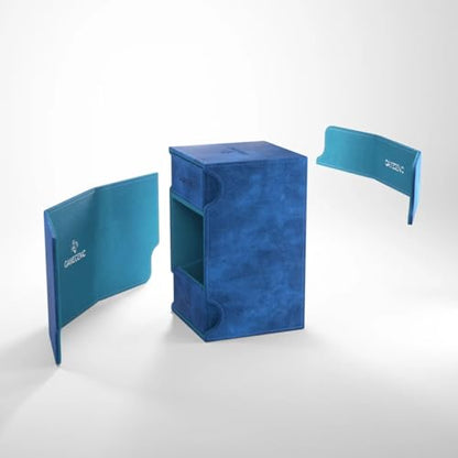 Watchtower 100+ XL Convertible Deck Box | Double-Sleeved Card Storage | Card Game Protector | Nexofyber Surface | Holds Up to 100 Cards | Blue Color | Made by Gamegenic (GGS20104ML) - color: Blue