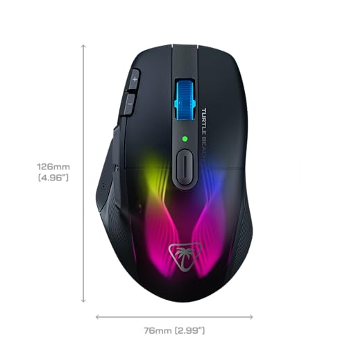 Turtle Beach Kone XP Air Wireless RGB Gaming Mouse for PC | 19K DPI Sensor, Rechargeable 100-Hr Battery, Charging Dock, 29 Programmable Inputs, Ergonomic, Bluetooth, 4D Wheel, Black - color: Black
