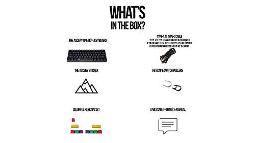 One - Hot-Swappable 60% Mechanical Keyboard with Extra Colorful Keycaps, RGB Lights, Spill Proof, Optical Switches (Gateron Blue)