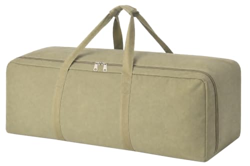 DoYiKe Canvas Travel Duffle Bag Heavy Duty, Sports Duffel Camping Tent Storage 60L Armygreen - color: SOArmygreen, size: 60L