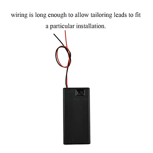 HAHIYO 9V Battery Holder Bundle with Wire Sturdy Cover Durable Snap Contact Build-in Switch Batteries Black Case Easy Install 4 Pieces for Wall Clocks Ham Radio Kids Toys - style: 9V-4P