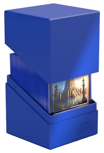 Ultimate Guard Boulder Solid 100+, Deck Case for 100 Double-Sleeved TCG Cards, Blue, Secure & Durable Storage for Trading Card Games, No Transparency - color: Blue