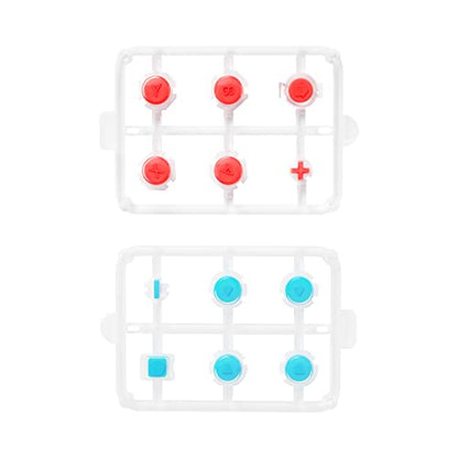 eXtremeRate Replacement Two-Tone Jelly Buttons for JoyCon, Blue Red & Clear w/Symbols Custom Controller ABXY Direction Home Capture + - Keys, DIY Action Face Buttons for Nintendo Switch & Switch OLED - color: Left Blue & Right Red & Clear
