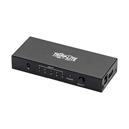 Eaton Tripp Lite 5-Port HDMI Switch with Remote, 5 in 1 Out, 4K@60Hz, Remote Control or Push Button, HDMI Splitter Adapter KVM Selector Box, Plug-and-Play, 3-Year Warranty (B119-005-UHD)
