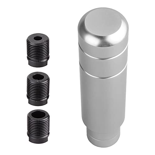 BARTOO Aluminum Weighted Manual Shift knobs, Long Stick Shift Knob Gear Shifter Knobs, Car Accessories Lever Cover Head Universal Shifter Knobs with 3 Threaded Adapters (Titanium Color) - color: Titanium color