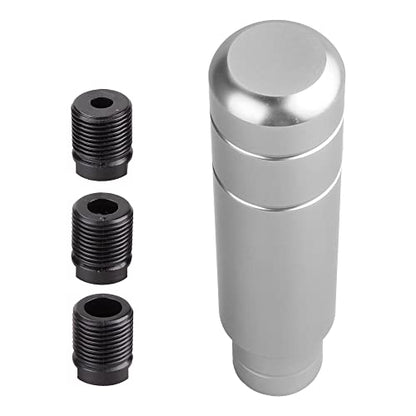 BARTOO Aluminum Weighted Manual Shift knobs, Long Stick Shift Knob Gear Shifter Knobs, Car Accessories Lever Cover Head Universal Shifter Knobs with 3 Threaded Adapters (Titanium Color) - color: Titanium color