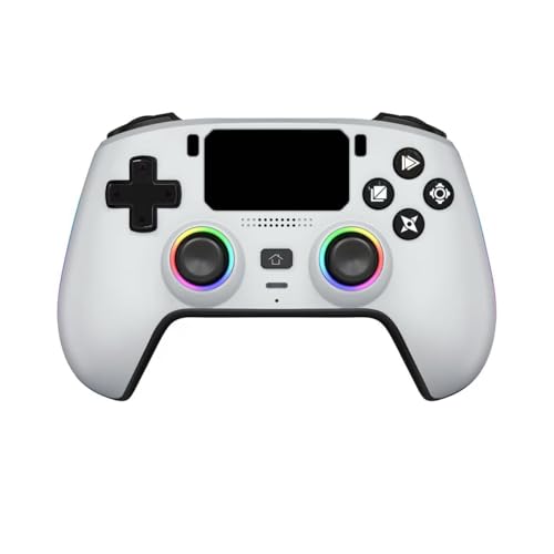 Wireless Pro Controller for PS5/PC/MAC/iOS/Android/Steam Deck, Gamepad with RGB Lights/Hall Effect Joystick Trigger/Vibration/switchable microphone/Programmable/Headset Jack/Touchpad/Replaceable Magnetic Panel (White Black) - color: White Black