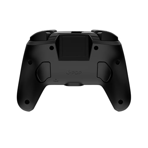 PDP REMATCH GLOW Enhanced Wireless Nintendo Switch Pro Controller, Rechargeable 40 hour battery power, Dual Programmable Gaming Buttons, 30-foot Connection, Super Mario Icon (Black/Red Glow in the Dark)
