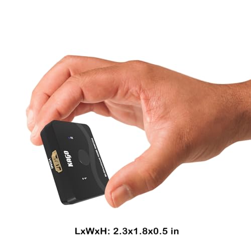KAGO HDMI Switch 4K@60Hz Bi-Directional HDMI Splitter 1 in 2 Out or 2 in 1 Out, Manual HDMI Hub Switcher Supports 3D HDCP 2.2, Compatible with PS5/4, Xbox, Roku, Apple TV, Blu-Ray Player (HDMI 2.0) - size: 2 ports