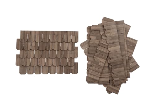 Miniature Roof Shingle Strips for 1:12 Scale Dollhouse Roofing | Set of 25 strips, REDUCIO! - color: Creamy Gray