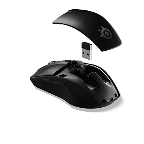 SteelSeries Rival 3 Wireless Gaming Mouse – 400+ Hour Battery Life – Dual Wireless 2.4 GHz and Bluetooth 5.0 – 60 Million Clicks – 18,000 CPI TrueMove Air Optical Sensor,Black - color: Grey