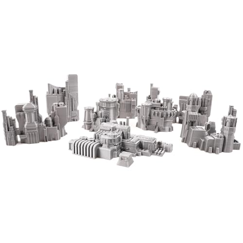 6mm Sci-Fi Cityscape Bundle 2 - Tabletop Terrain for Miniatures Games Such as Epic Battletech Adeptus Titanicus (Bundle 2) - size: Bundle 2 without Hexes