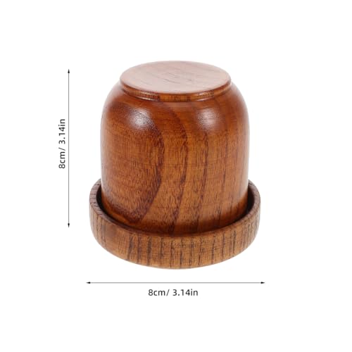 ibasenice Wooden Dice Cup with Lid Solid Wood Dice Shaker Cup 5 Dices Included for Board Games Party Games Bar and Ktv Entertainment Accessories