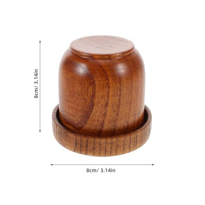 ibasenice Wooden Dice Cup with Lid Solid Wood Dice Shaker Cup 5 Dices Included for Board Games Party Games Bar and Ktv Entertainment Accessories