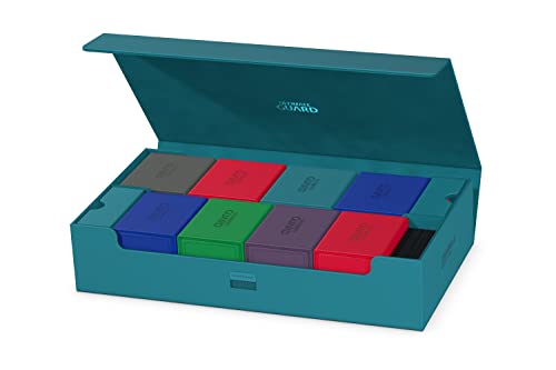 Ultimate Guard Omnihive 1000+, Deck Case for 1000 Double-Sleeved TCG Cards + 2 removable Trays, Petrol, Magnetic Closure & Microfiber Inner Lining - color: Petrol