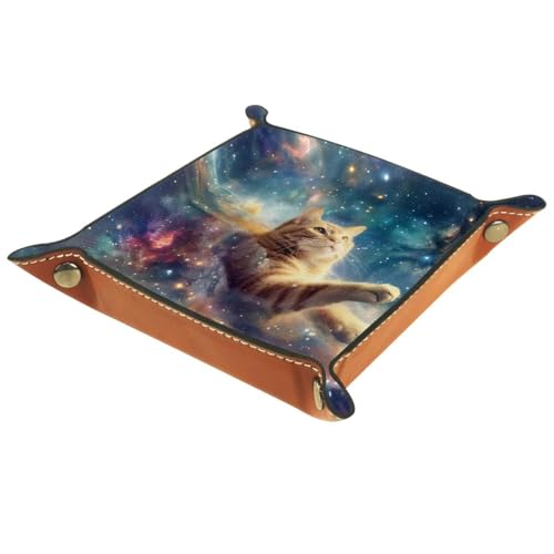 Nebula Cat Dice Tray Dice Rolling Tray Folding Dice Holder for Dice Games, Like RPG, DND and Other Table Games - color: Multi 4