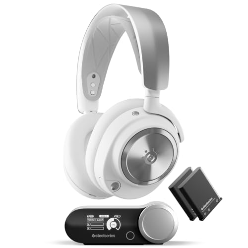 SteelSeries Arctis Nova Pro Wireless Multi-System Gaming Headset - Neodymium Magnetic Drivers - Active Noise Cancellation - Infinity Power System - Gen 2 Mic - PS5, PS4, PC, Switch, Mobile - White - color: White, style: PlayStation