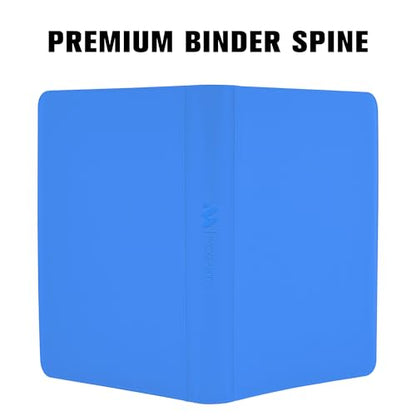 Card Binder 16 Pocket,Trading Card Binder Holds up to 1408 Cards with 44 Sleeves,Zipper Card Holder Album Compatible with TCG Card/Game Cards/Sports Card-Light blue - color: Sky Bule