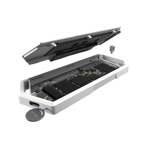 ASUS ROG Strix Arion White M.2 NVMe SSD Enclosure-USB3.2 Gen 2x1 Type-C (10Gbps), Dual USB-C to C & USB-C to A, Screwdriver-Free, Fits PCIe 2280/2260/2242/2230 M Key/B+M Key, 1 Year Warranty - size: White|up to 10Gbps, style: ROG Arion